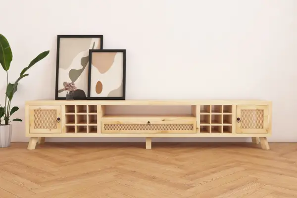 Collection Doğal Ahşap Tv Ünitesi 230 cm 