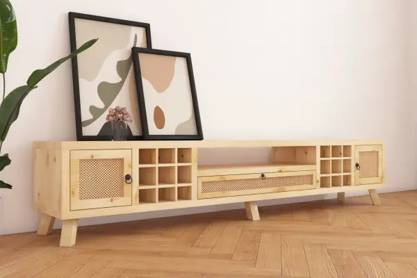 Collection Doğal Ahşap Tv Ünitesi 230 cm 