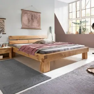 Fisco Doğal Masif Ahşap Karyola