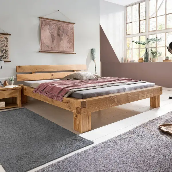 Fisco Doğal Masif Ahşap Karyola