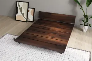 Massive Doğal Ahşap Ayaklı Minimalist Mdf Karyola